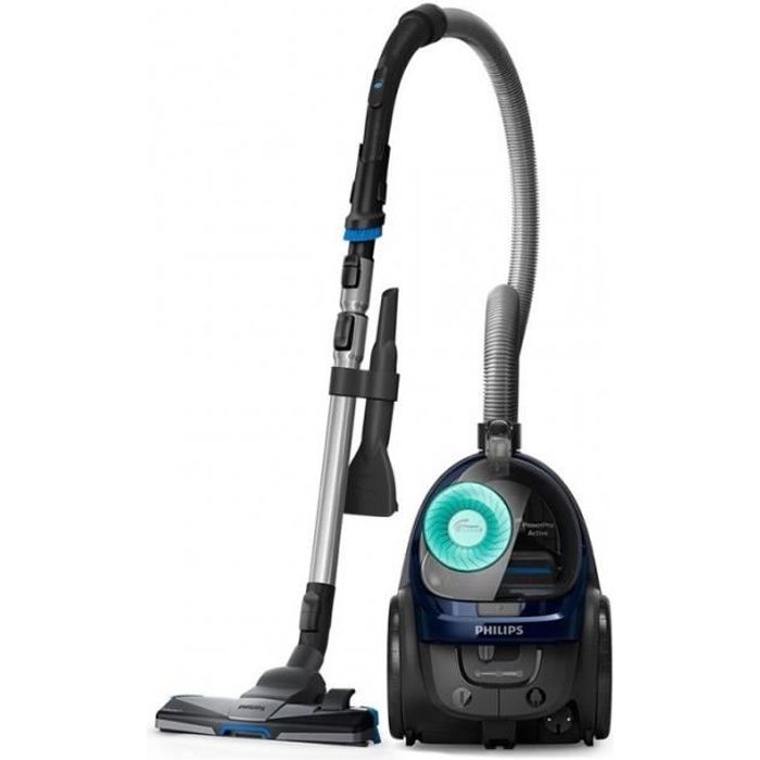 Aspirateur Sans Sac Bleu Louros 750W FC9556/09 - Philips - PowerPro Active - Usage général - Sans sac - Bleu