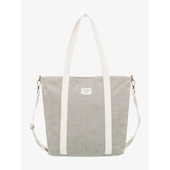 ROXY - Sac à main en toile - gris et crème - Maroquinerie