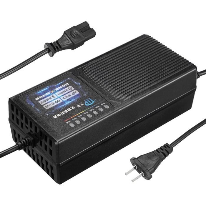 Chargeur Véhicule électrique 72V 20AH - Charge Intelligente, Affichage 7 LEDs, Protection Plomb