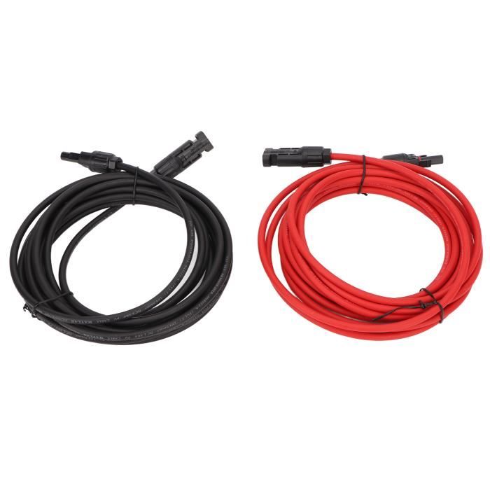 Câble solaire - SHIPENOPHY - 12AWG - 4 mètres - Connecteur inclus - Anti-corrosion