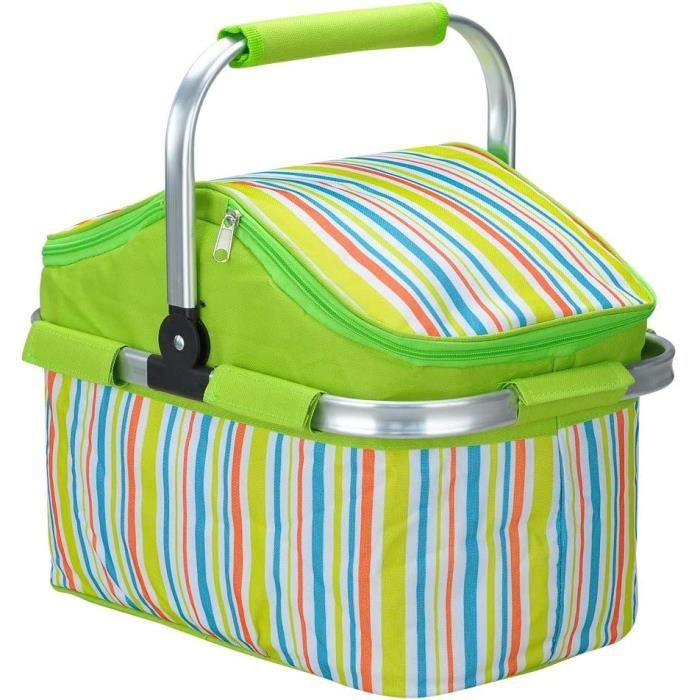 Panier à Provisions Isotherme Grand Format – Idéal Pour Pique-nique, Courses Ou Sorties En Plein Air