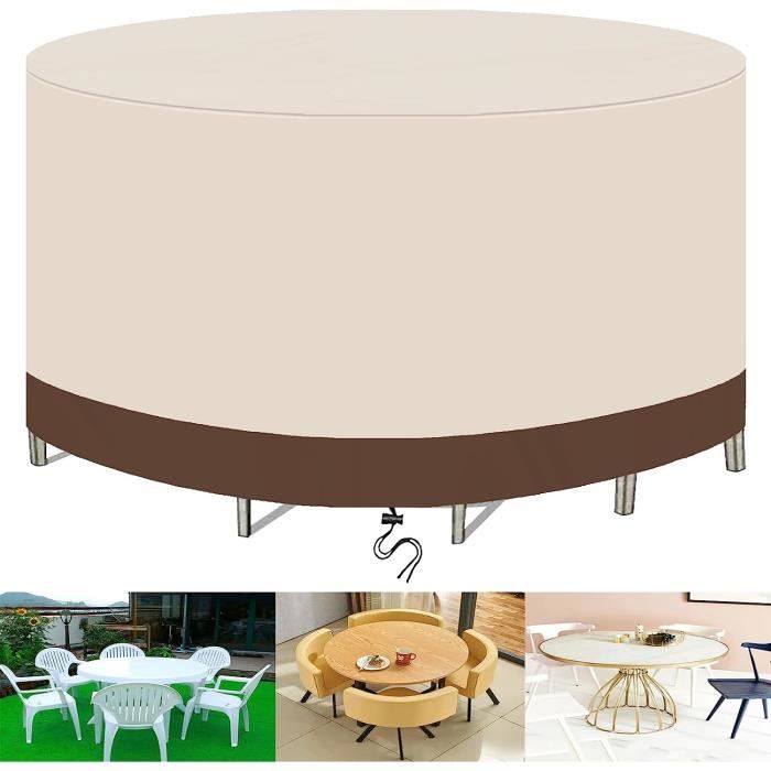 Housse De Table Ronde TOOSOAR® - Protection Extérieure Résistante Pour Jardin Ø120x75cm