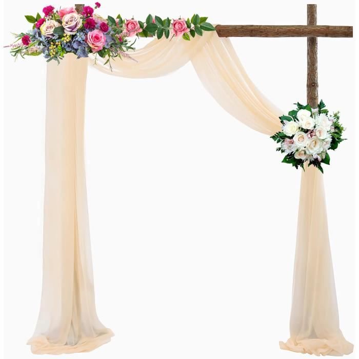 Tulle Pour Arche De Mariage - Voile Blanc 75x800 Cm, Léger Et Romantique, Décoration De Cérémonie