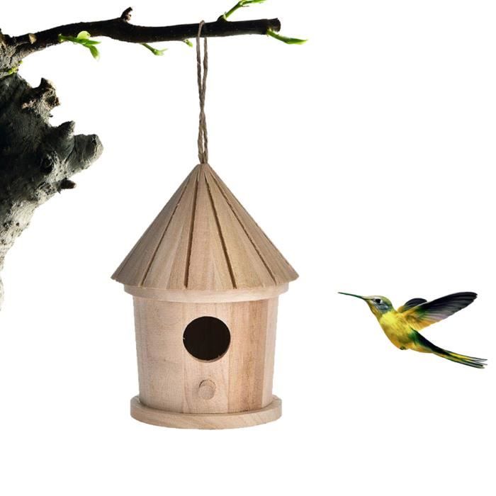 Nid d'oiseau en bois suspendu Bird House Cage à oiseaux en bois