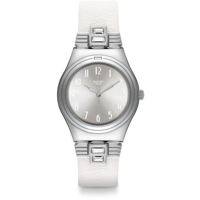 Montre - Swatch - YLS177 - Cuir Blanc - Analogique - Quartz Montre - Swatch - YLS177 - Cuir Blanc - Analogique - Quartz