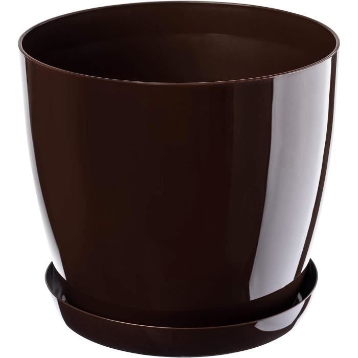 Set De 6 Pots De Fleurs 14,5 Cm Avec Soucoupe - Cache-Pot Plastique Noir Pour Plantes D'Intérieur Et Cactus