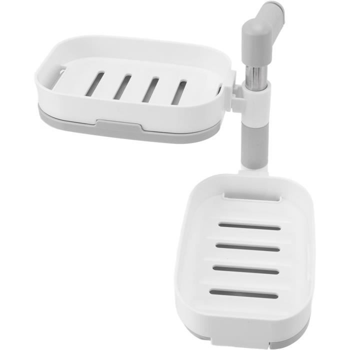 Porte-savon Double étage Avec Ventouse - Auto-drainant, Sans Perçage - Pour Salle De Bain, Cuisine Ou Douche
