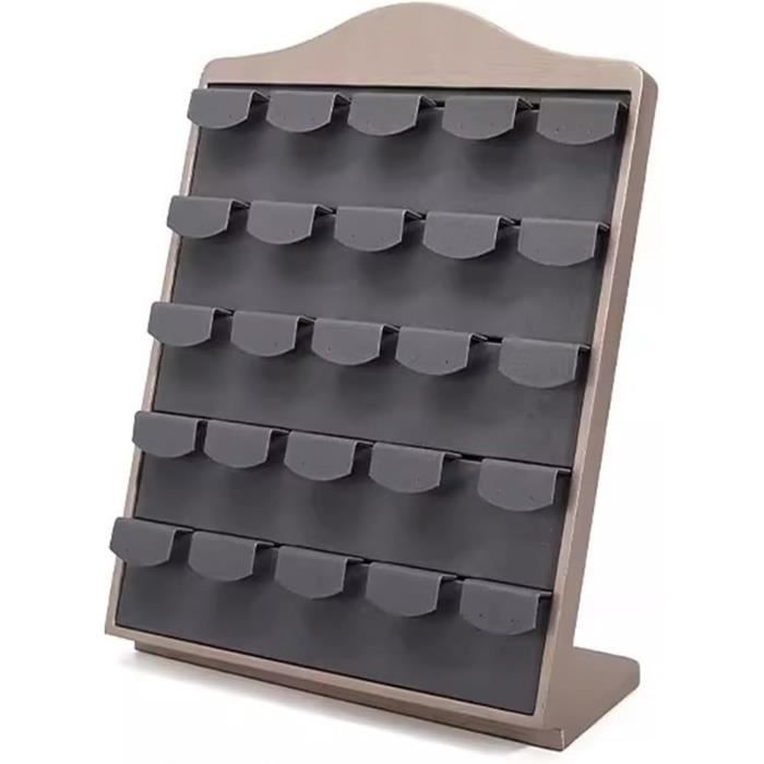 Plateau à Bijoux Velours Gris 21x15x3 Cm – Organisateur Montres, Colliers, Bracelets, Boucles D'Oreilles