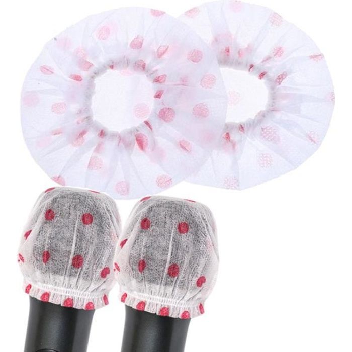40 Housses Jetables Pour Microphone Non-Tissé – Bonnettes Protection Micro Anti-Vent, Hygiéniques, Élastiques – Idéal KTV, Interviews, Scène, Conférence