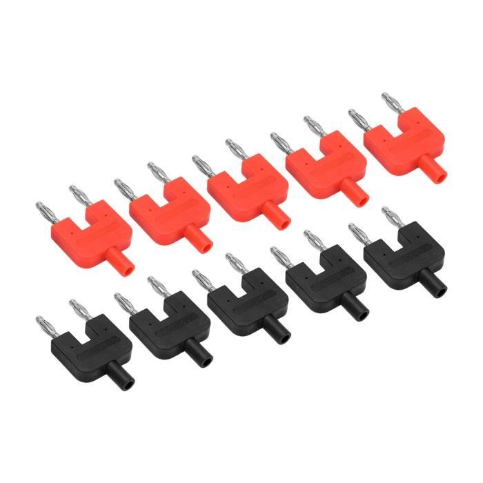 GearIT Fiches Bananes à Angle Droit Pour Fil De Haut-parleur (6 Paires