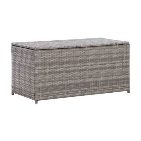Vidaxl Boîte de rangement de jardin Résine tressée 100x50x50 cm Gris - vue 2