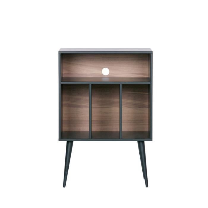 Armoire petite - Table de chevet - Bois de pin - Noir/noisette - 83x60x44 - WOOOD Exclusive James Armoire petite - Table de chevet - Bois de pin - Noir/noisette - 83x60x44 - WOOOD Exclusive James