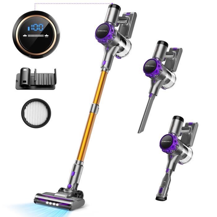 Aspirateur Balai Sans Fil BuTure 6en1, 38KPa, Batterie 2500mAhx7, Brosse Motorisée LED