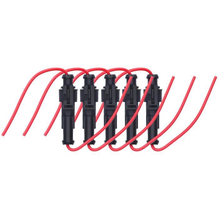 Connecteur De Fil, Keenso Kit De 2 Broches Plug Connecteur Étanche Électrique 1.5mm Terminaux Fil De Verrouillage Rapide Prises De Courant Pour Moto Voiture Camion