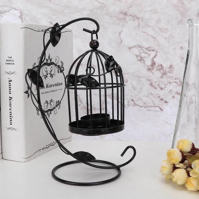 az06701-porte-bougie suspendu rétro évider cage à oiseaux en fer suspendus bougeoir chandelier lanterne décor à la maison noir