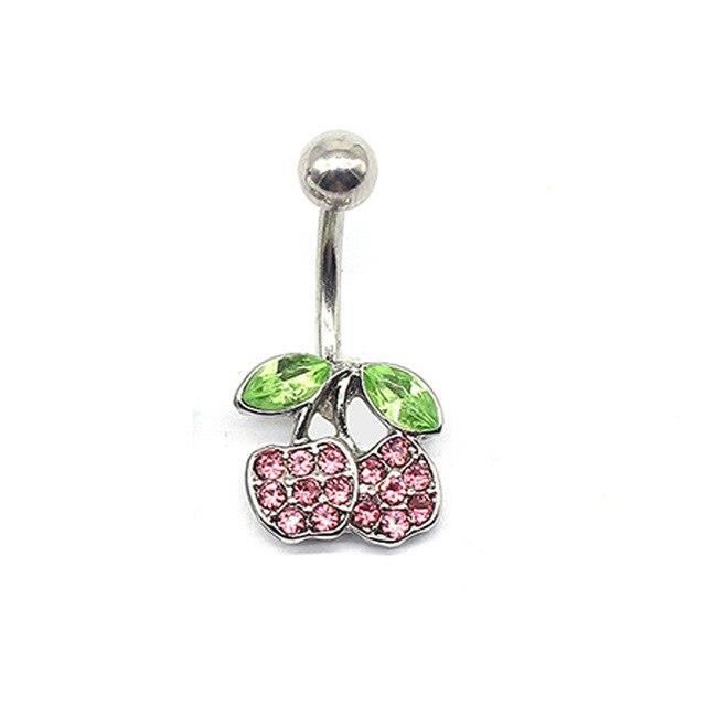 Piercing Nombril Fleur Perle Zircon Multicolore - Banane Acier Inoxydable Paula & Fritz