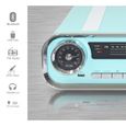 Lauson 01TT18 Platine Vinyle Vintage Design Muscle Car 2 Haut-Parleurs 3W Radio, Bluetooth, USB, AUX et Encoding 3 Vitesses (Bleu)-1