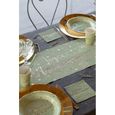 Chemin de table anniversaire vert Olive/Sauge et doré or métallisé 3m (x1) REF/5668-1