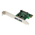 STARTECH Carte Contrôleur PCI Express (PCIe) vers 2 ports USB 3.0 avec UASP - Alimentation SATA - 2 USB Port(s)-1