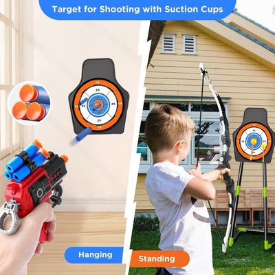 Jeu de tir à l'arc pour enfants - JOYIN - Ensemble LED - Arc lumineux - 9 flèches à ventouse - Cible et étui - Jeux - Jouets