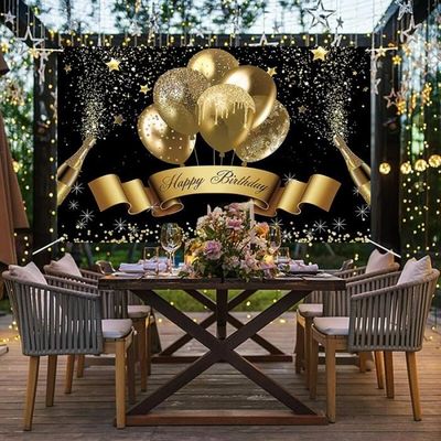 DPKOW Bannière Joyeux Anniversaire Français - 265x35cm - Tissu Polyester - Pour Décoration Intérieur/Extérieur