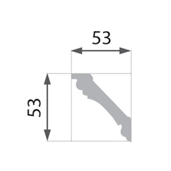 PROVISTON | Moulure décorative NE007 | 23 x 73 x 2000 mm PROVISTON | Moulure décorative NE007 | 23 x 73 x 2000 mm