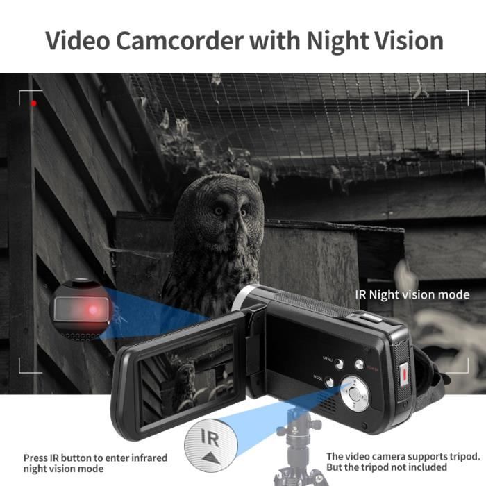 Caméra vidéo 4K ORDRO WiFi Ultra HD Vlog Camera pour , Vision  Nocturne IR Enregistreur vidéo avec Microphone, Objectif Large, - Cdiscount  Appareil Photo