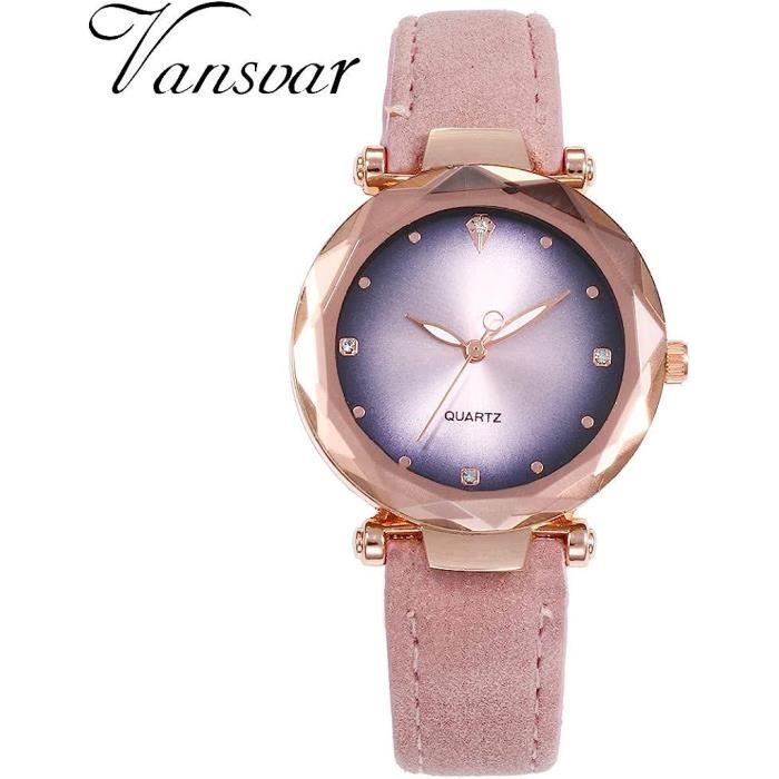 Montre femme bracelet cuir pas 2025 cher