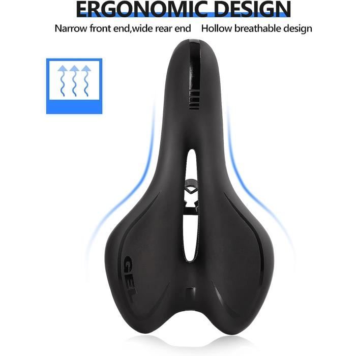 Selle Vtt, Gel Selle De Vélo Confortable, Selle Vtt Confort Homme Siège De  Vélo Ergonomique Pour Homme Femme Vtt-Vélo De Rou[H64] - Cdiscount Sport