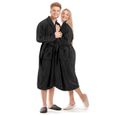 Luxueux Peignoir unisexe Terry 100 % Robe de Chambre Peignoir de Bain-Peignoir Unisexe homme femme en Coton Noir XL Chic🐳5347-2