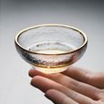 Tasse à café,Tasses en verre de Style japonais avec jante dorée petite tasse à vin en verre de thé vert Matcha - Type A- (90 Ml)-2