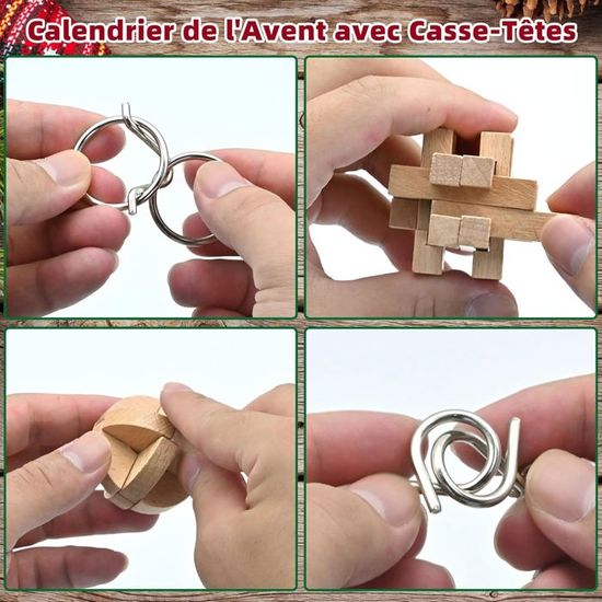 Calendrier De L'Avent 2025 Puzzle 3D - 24 Jours De Puzzles En Métal Et Bois, Cadeau Noël Pour Enfants Et Adultes