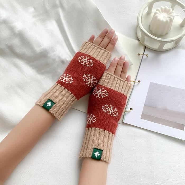 Gants D'hiver Demi-Doigts Gants Sans Doigts-Mitaines En
