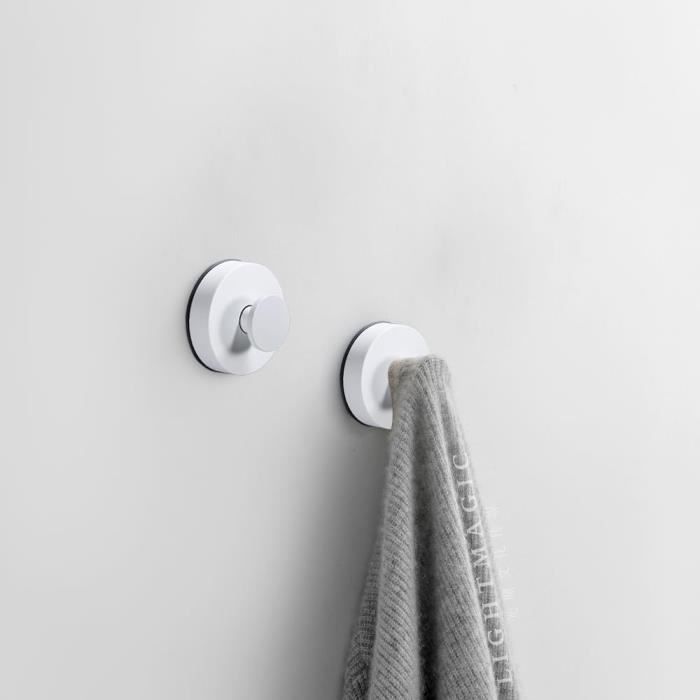 4 Crochets Ventouse Puissants - Réutilisables, Sans Perçage - Pour Salle De Bain, Cuisine, Douche - Porte-serviettes, Ustensiles