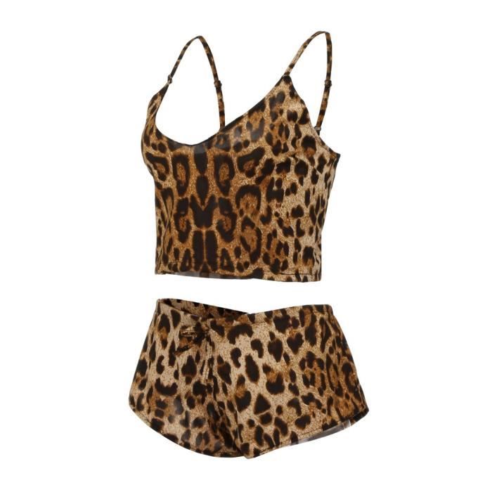 Sasaquoy Ensemble de vetements nuit sous vetements leopard pour femmes grande taille lingerie sexy Brun Brun Cdiscount Pret a Porter