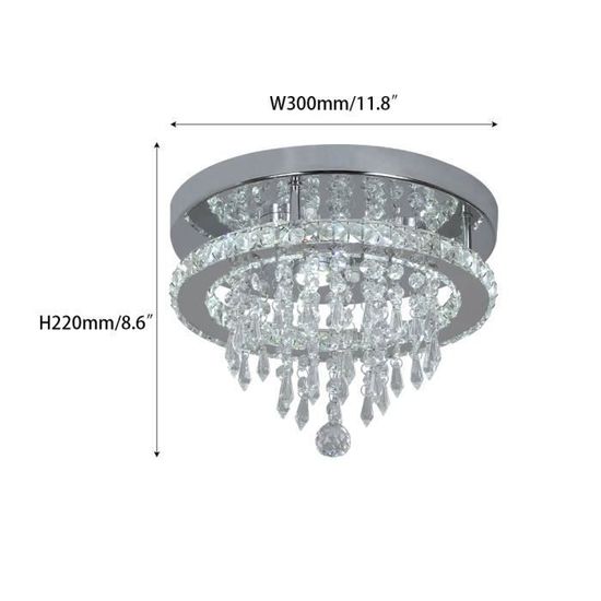 Lustre En Cristal Moderne Dimmable - Fleur Cristal LED Pour Salon/Chambre 20W 3000K-6500K
