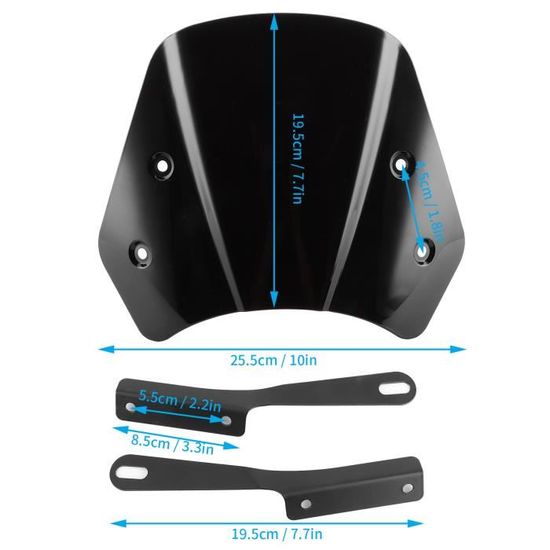 Déflecteur Vent Pare-brise Moto Pour Honda NC750X 2016-2019 - Support Réglable, Fixation 4 Points Originaux