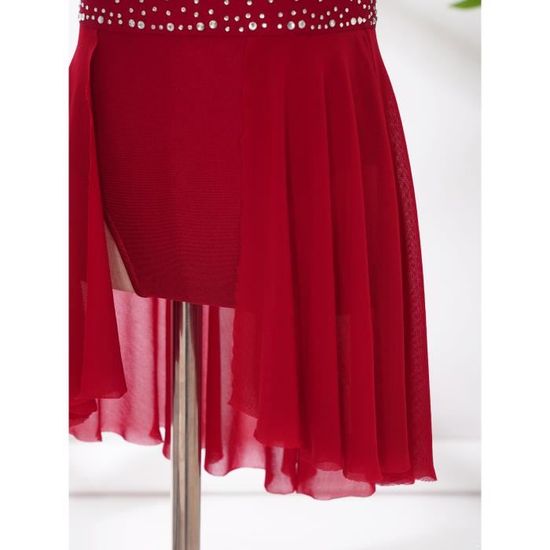 Tenue Danse Lyrique Patinage Robe De Danse Asymétrique Pour Fille