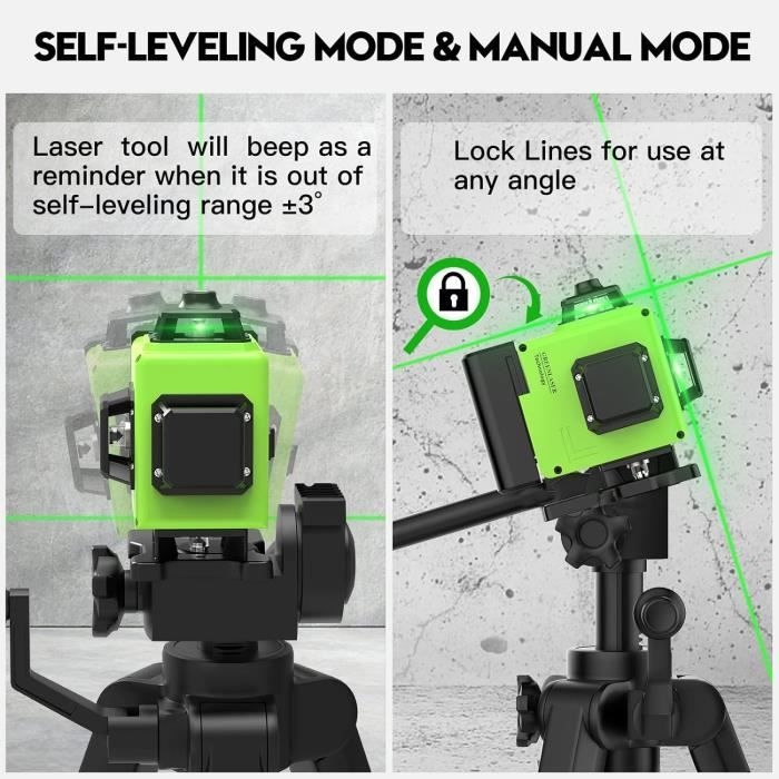 Niveau Laser Vert HGLINE 360° 16 Lignes - Autonivelant Avec Valise - Neuf