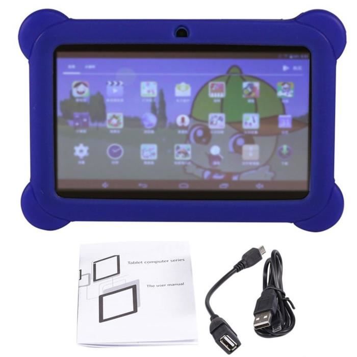 7'' enfants tablet pc android 4.4.2 tablette 1.5ghz quad core 8gb wifi  tablette 1024x600 hd écran enfants dispositif d'éducation