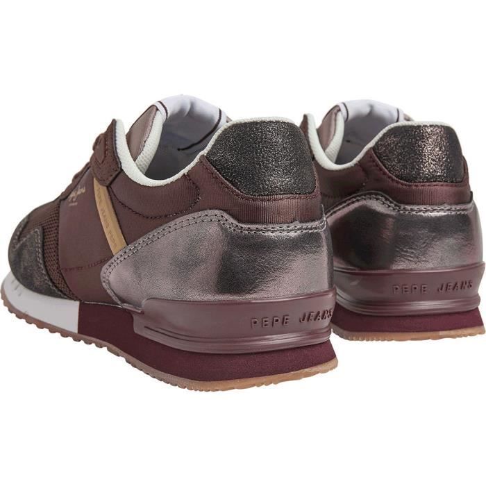 Baskets Pepe Jeans Femme London Smart W Marron Lacets Plat