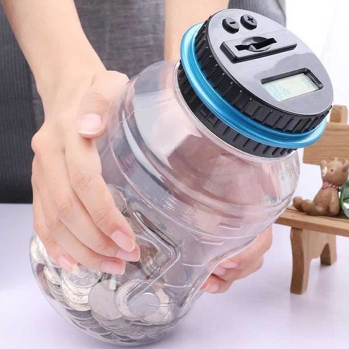 Tirelire électronique MOMMED - Compte Automatiquement Les Pièces, écran LCD, Capacité 1,8 L (cadeau Idéal)