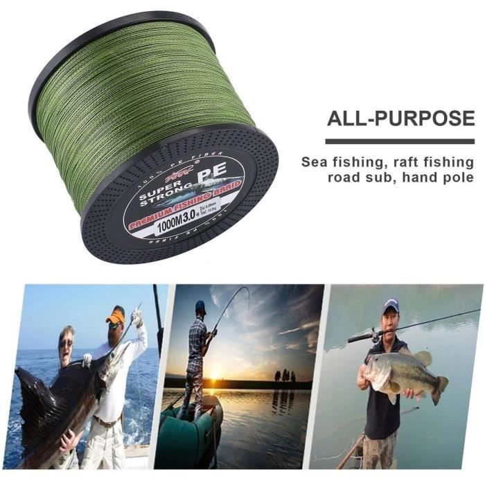 Fil De Pêche Tressé 12 Brins – 100-1000 M, PE, Zéro étirement, Haute Sensibilité, Résistant à L'abrasion