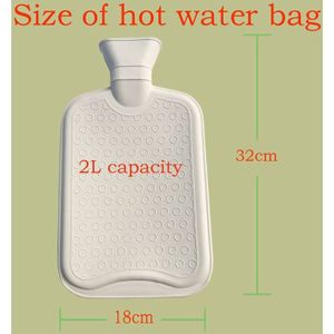 Bouillotte D'eau Chaude Traditionnelle 2 Litres - En Caoutchouc Avec Housse Souple Grise - Marque Dawdix - Neuf