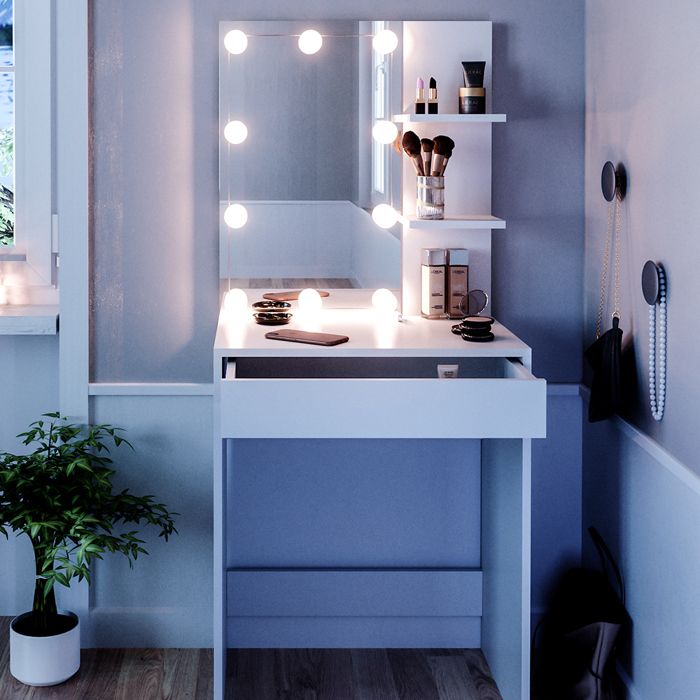Coiffeuse d'angle Tilda Blanc + tabouret acheter
