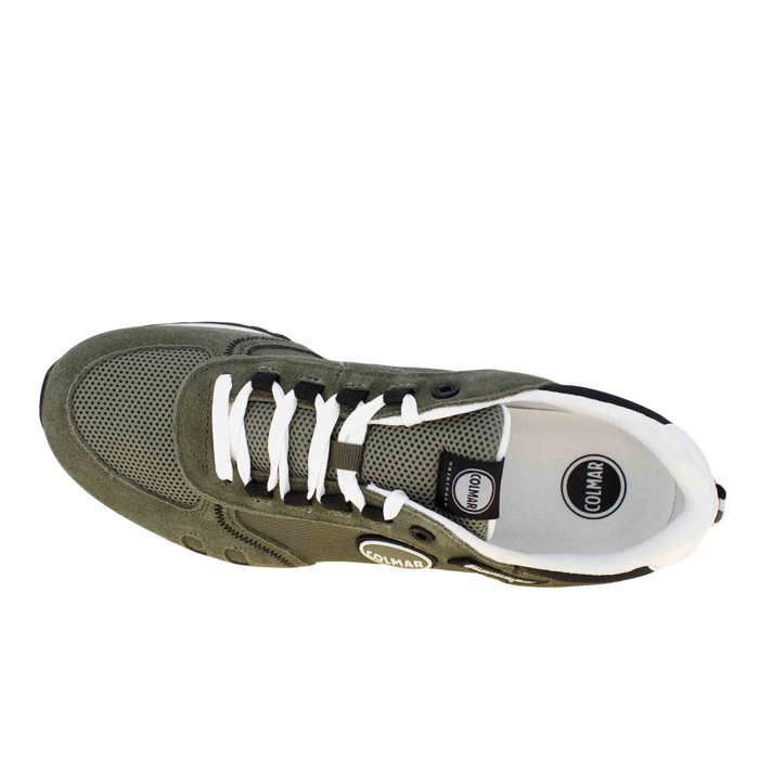 Baskets Colmar Travis Sport Bold Homme - Cuir - Couleur Navy/Military Green/Orange - Taille 41 - 9