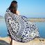 Serviette Plage,Indien Mandala Ronde avec Franges Super Doux Microfibre Coton Grande Taille /Épaisse Super Doux Microfibre Coton Grande Taille /Épaisse