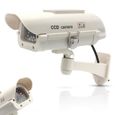 FISHTEC Camera Factice Exterieur CCTV - Fausse Camera de Videosurveillance LED Clignotante - Panneau Solaire - Exterieur/Interieur-0