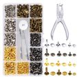 Kit 360 Rivets Cuir 4 Couleurs + Outils – Rivets 6/8/12 Mm – Pince, Perforatrice & Boîte De Rangement – Bricolage & Artisanat