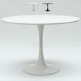 Table de salon Tulip ronde noir et blanc 120 cm bar cuisine et restaurant, Couleur: Blanc-0